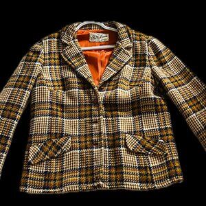 Colorful Vintage Tweed Plaid Blazer - Women's Small (~4-6, petite freindly)